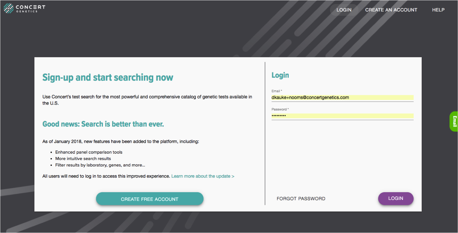 Login · Concert User Guide