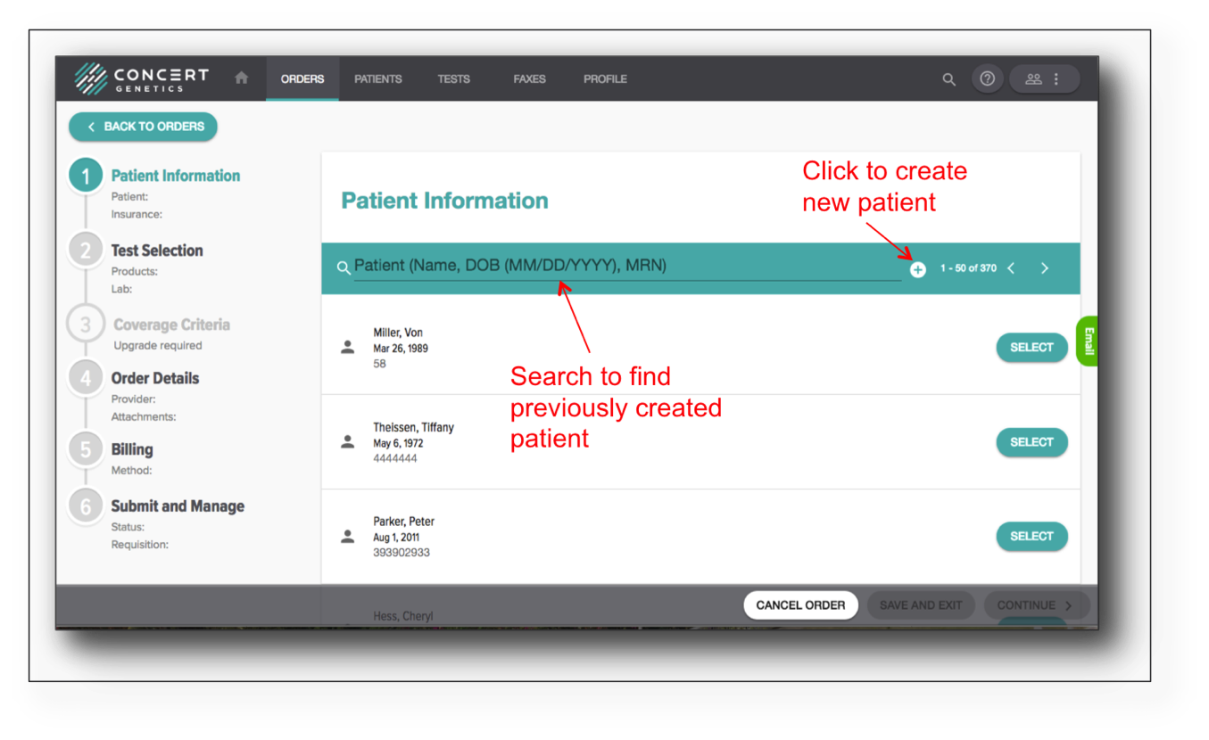 Ordering Workflow · Concert User Guide