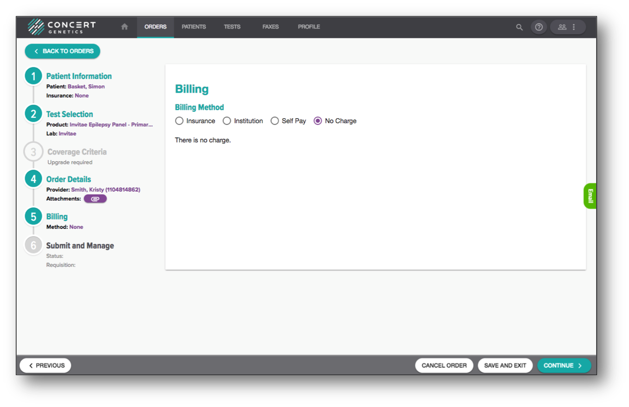 Select Billing Method